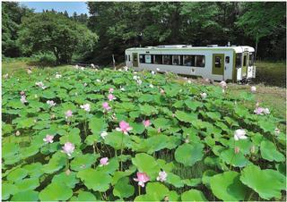 始発電車そば街道を走る